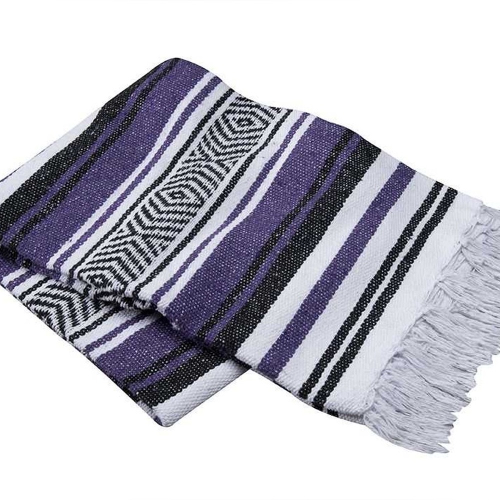 Purple and White Striped Blanket - Picture 2 of 2